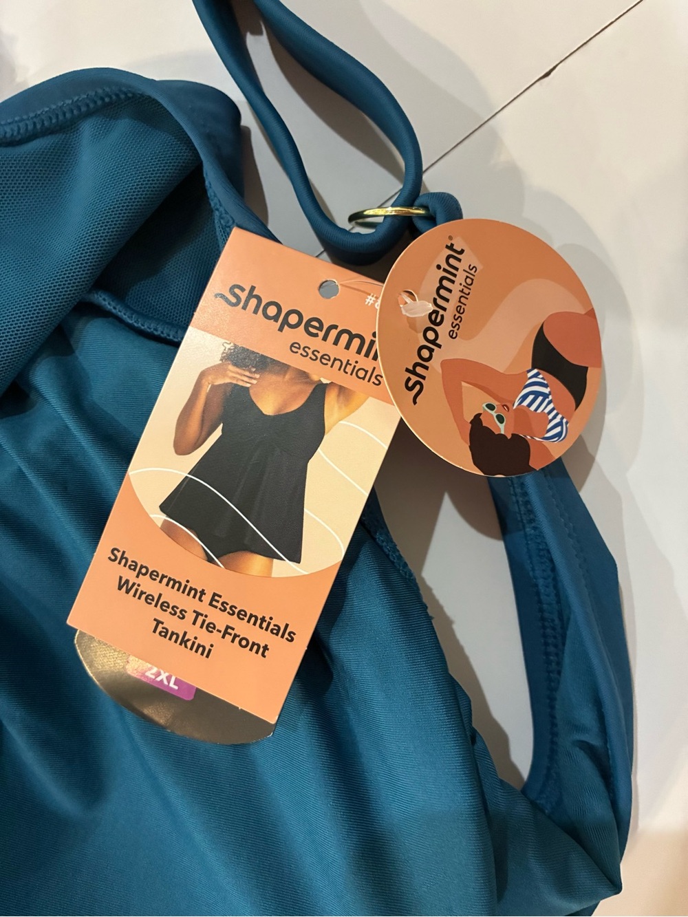 Shapermint Teal Blue 3‑Piece Tankini Swim Set — NWT (Top, Skirted Bottom & Brief - Picture 7 of 16